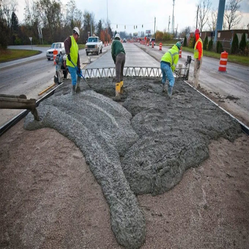 Concrete road works